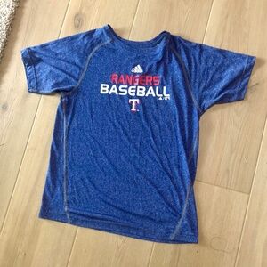 Adidas Texas Rangers Baseball Boys Tee 14-16 Short Sleeved